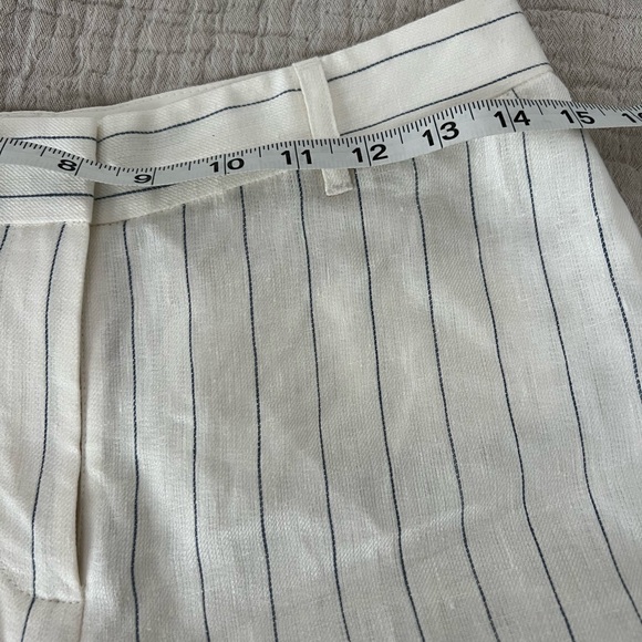 Lafayette 148 Linen White Striped Blazer and Pants Set 2069 - Picture 6 of 12